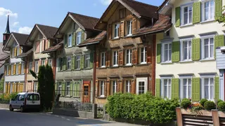 Colorful houses in Appenzell near Switzerland Holiday